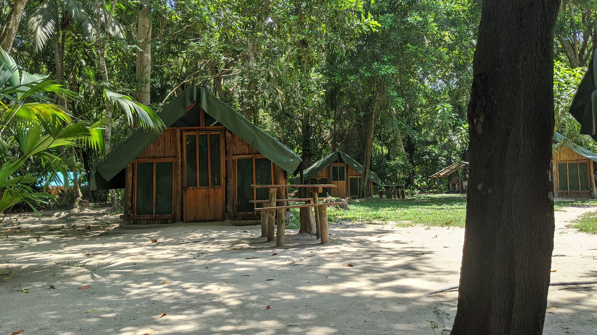 Carpas ecológicas y hamacas de EcoCamping LUI en el sendero de 9 Piedras, Parque Tayrona